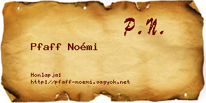Pfaff Noémi névjegykártya